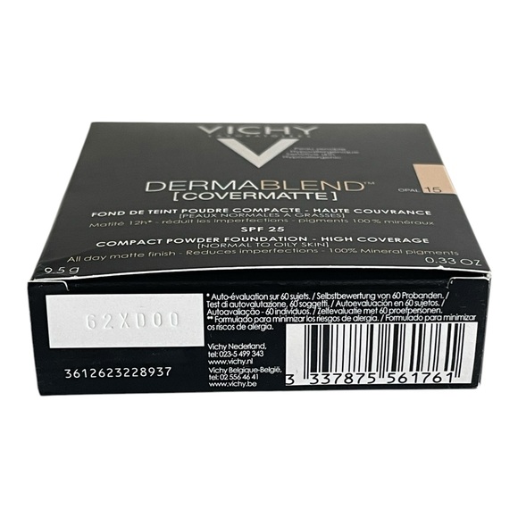 Vichy Dermablend Covermatte Compact Powder Foundation Colour 15 Opal SPF 25 New - Picture 3 of 6